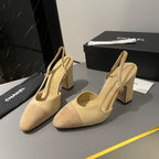 CC Slingback 95mm Beige Brown Suede