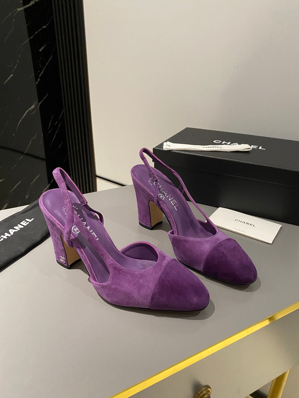 CC Slingback 95mm Purple Suede