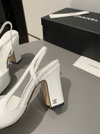 CC Slingback 95mm White Lambskin