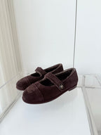 CC 25 Ballet Flats Dark Brown Suede 411486