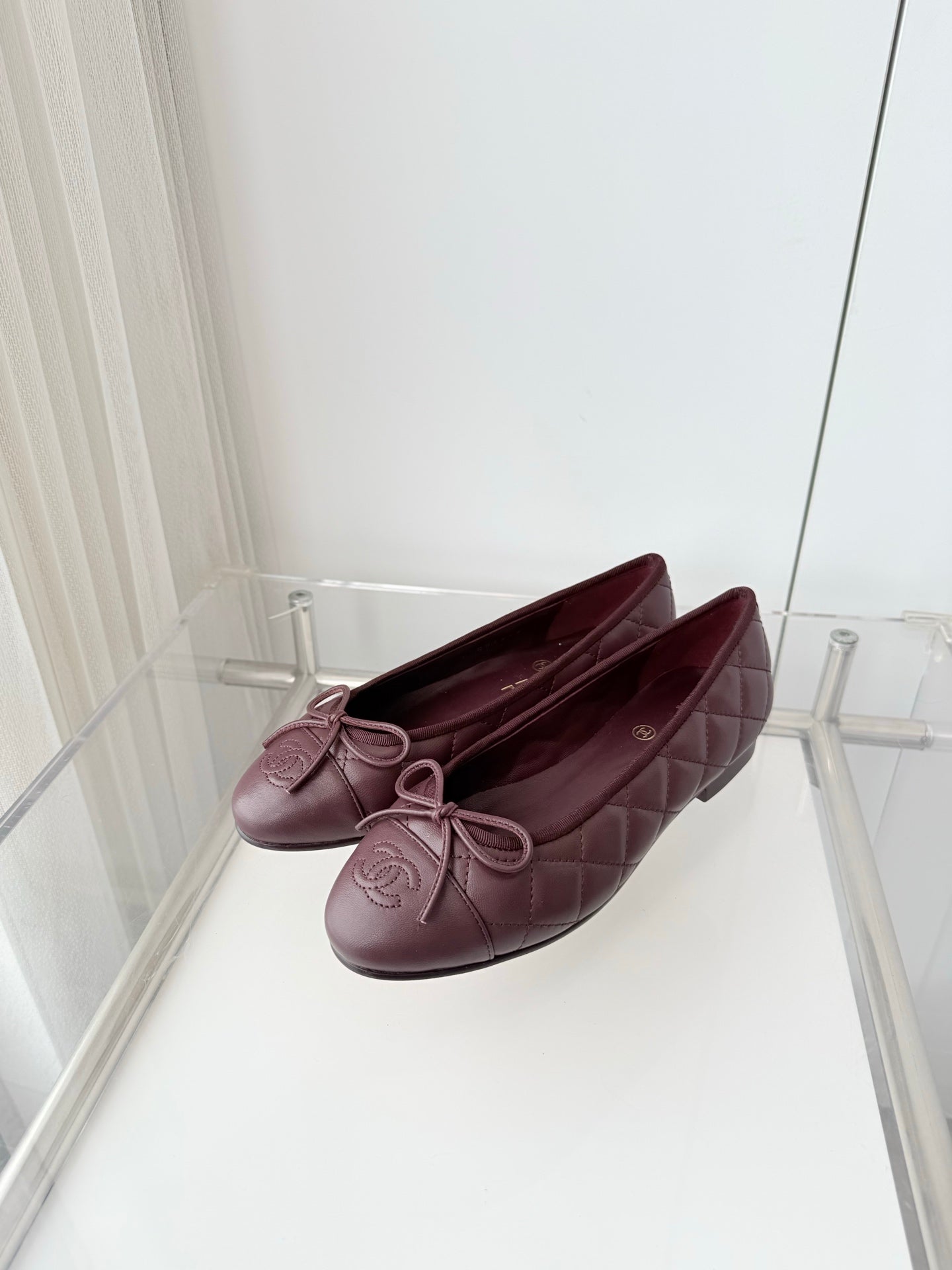 Chanel 2026 Ballet Flat Burgundy Quited Lambskin 697392