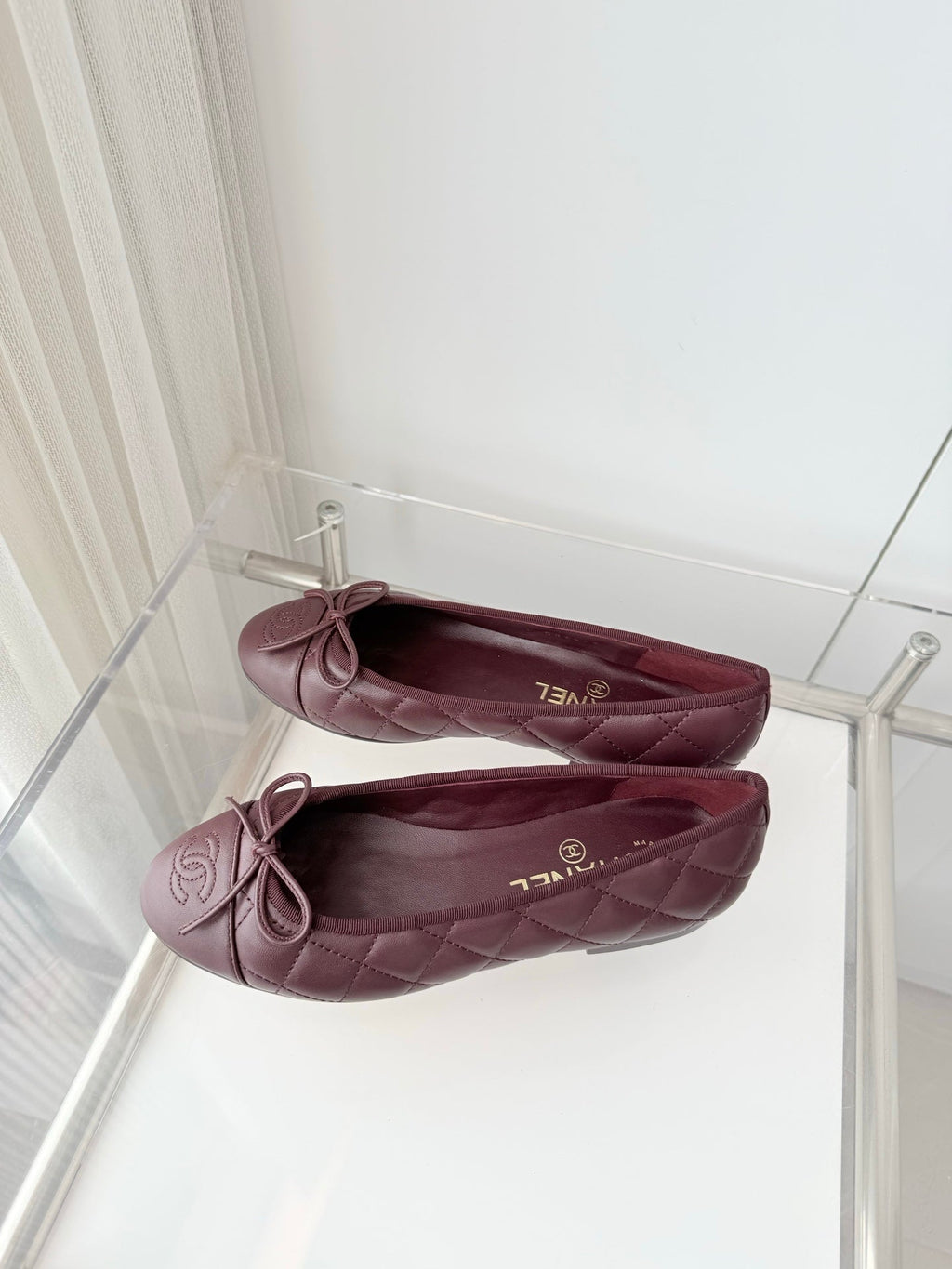 Chanel 2026 Ballet Flat Burgundy Quited Lambskin 697392