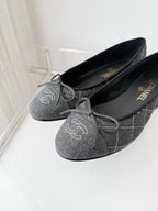 Chanel 2026 Ballet Flat Grey Denim 697395