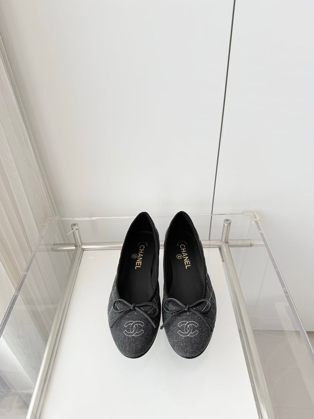 Chanel 2026 Ballet Flat Grey Denim 697395