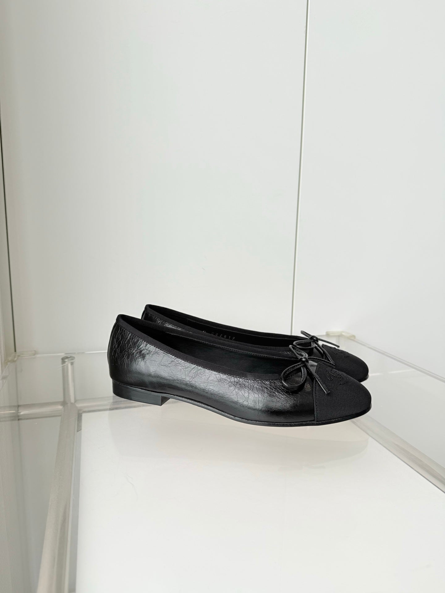Chanel 2026 Ballet Flat Black Canvas Leather 697397