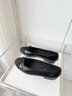 Chanel 2026 Ballet Flat Black Canvas Leather 697397