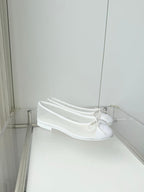 Chanel 2026 Ballet Flat White Mesh Canvas 697399