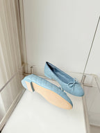 Chanel 2026 Ballet Flat Stale Blue Quited Lambskin 697406