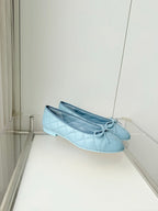Chanel 2026 Ballet Flat Stale Blue Quited Lambskin 697406