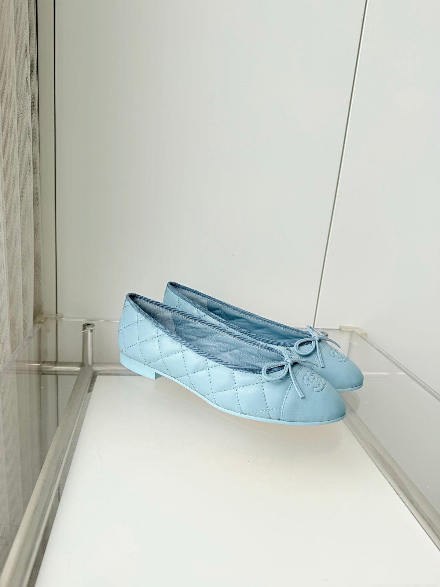 Chanel 2026 Ballet Flat Stale Blue Quited Lambskin 697406