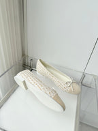 Chanel 2026 Ballet Flat Ivory Tweed Lambskin 697407