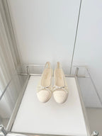 Chanel 2026 Ballet Flat White Mesh Lambskin 697411