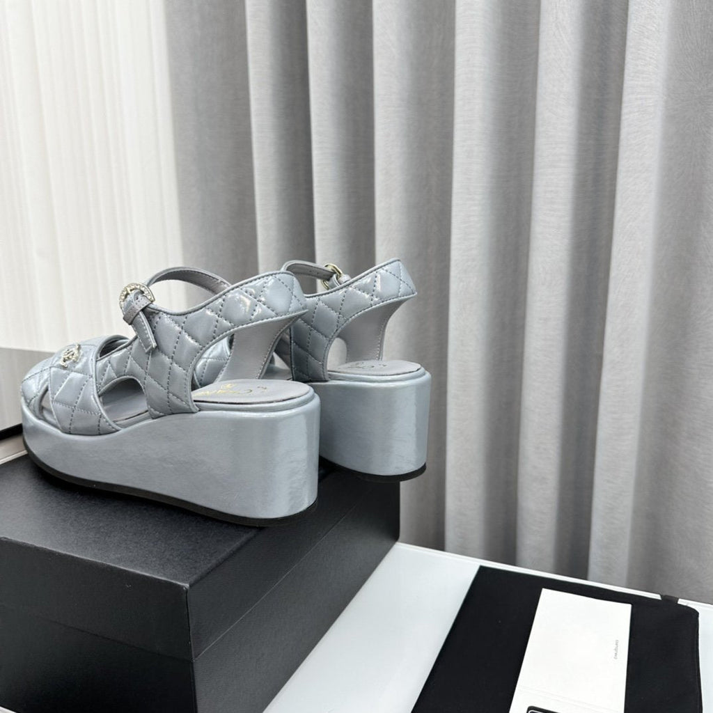 high heel sandals grey lambskin 95