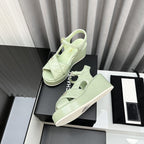 high heel sandals light green quilted lambskin 95