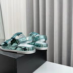 dad sandals cloud blue metalic lambskin