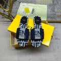 FF 5 Black Blue Grey Canvas Slide