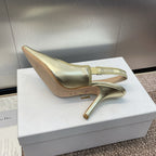 cd slingback pump 95 gold green cakfskin