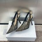 cd slingback pump 95 transparent mesh embroidered black sun motif