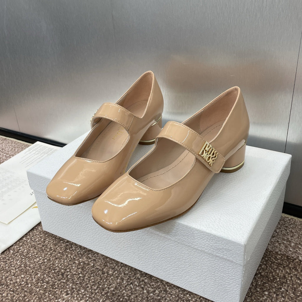 CD Miss Dior Pump 35mm Glossy Beige Lambskin
