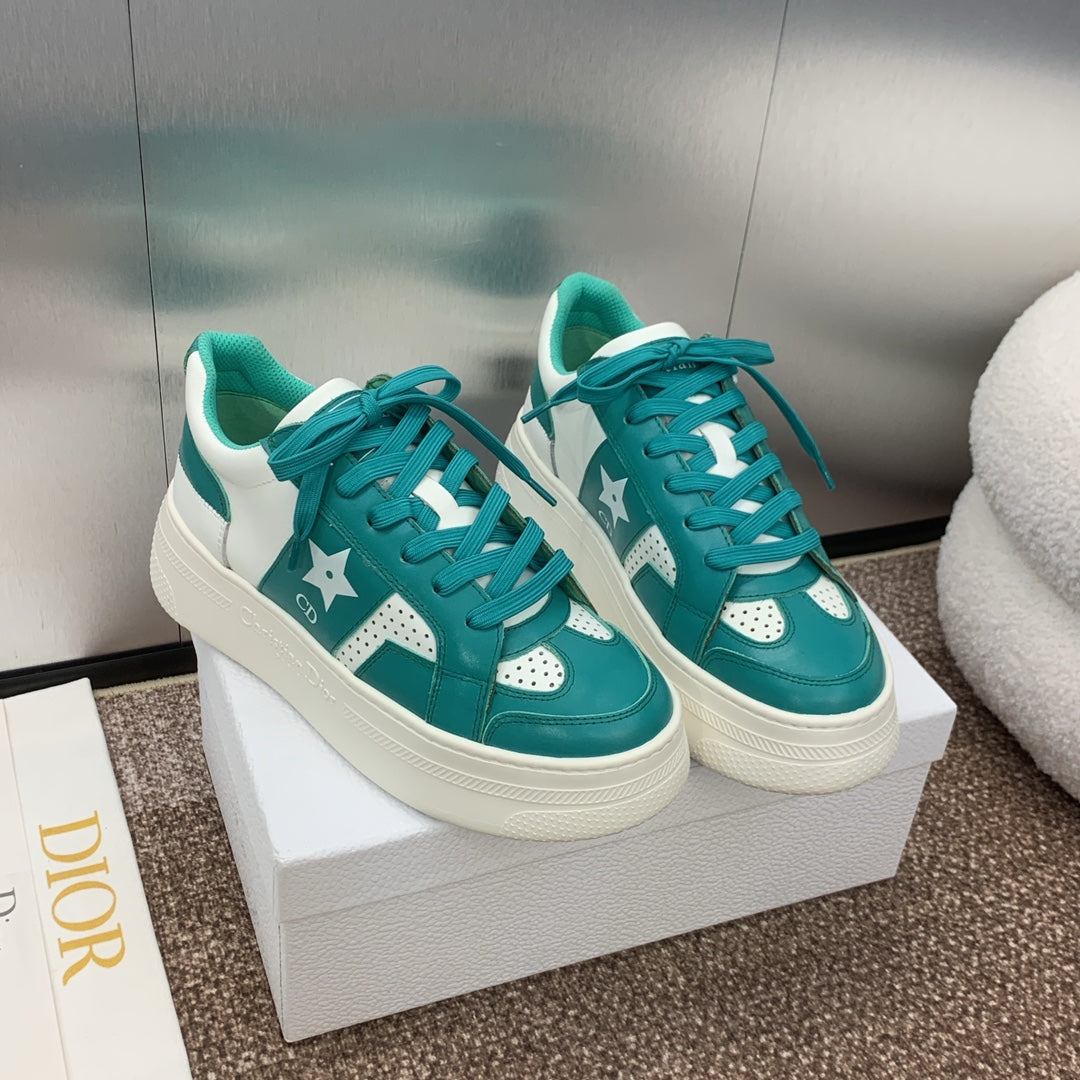 CD Star Platform Sneaker 35mm Emerald Green Calfskin