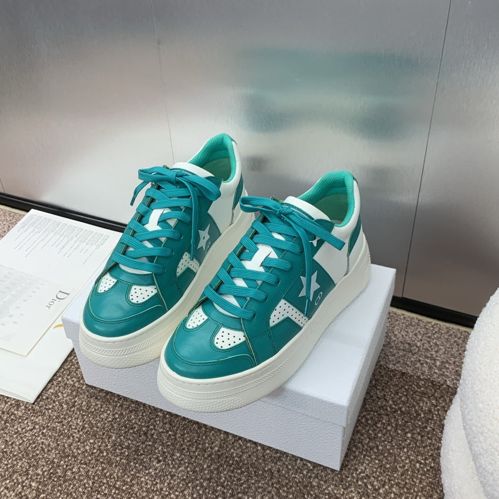 CD Star Platform Sneaker 35mm Emerald Green Calfskin