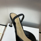 CD Slingback 65mm Glossy Black Cowhide