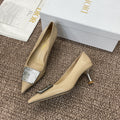 CD Pumps 65mm Glossy Beige Cowhide