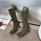 HM High Boots 75mm In Brown Umber Suede 975154