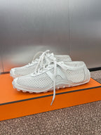 HM 25C Kiga sneaker White Crochet knit with Calfskin 208292