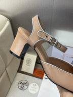 HM 25 Kleo Slingback 6cm Beige Calfskin 372953