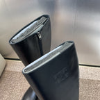 CELINE 25 high boots with locks black calfskin 433393