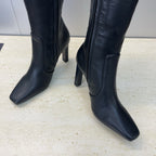 YSL Lily Long Boots 105mm Black Cowhide 551934