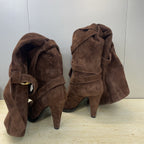 YSL Janis Long Boots 95mm Coffee Suede 551941