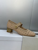CD 26 Lolita High Heels 40 Beige Mesh Gold 633050