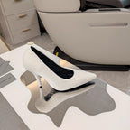 HIGH HEEL PUMPS 90MM IN WHITE WOOL