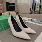 HIGH HEEL PUMPS 90MM IN WHITE WOOL