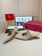 Valentino 25 Pump Mules Heels Patent Leather 239599