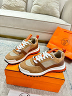 HM Jet Sneaker Light Brown Mesh Suede Calfskin 581326