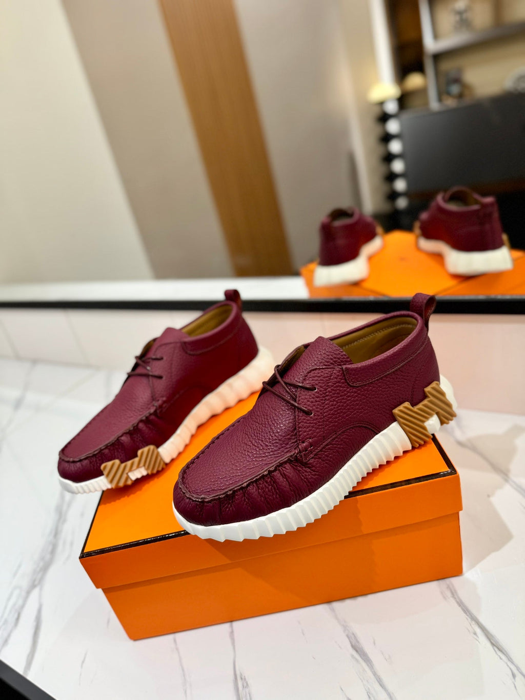 HM Increase Sneaker Red Purple Cowhide  983027