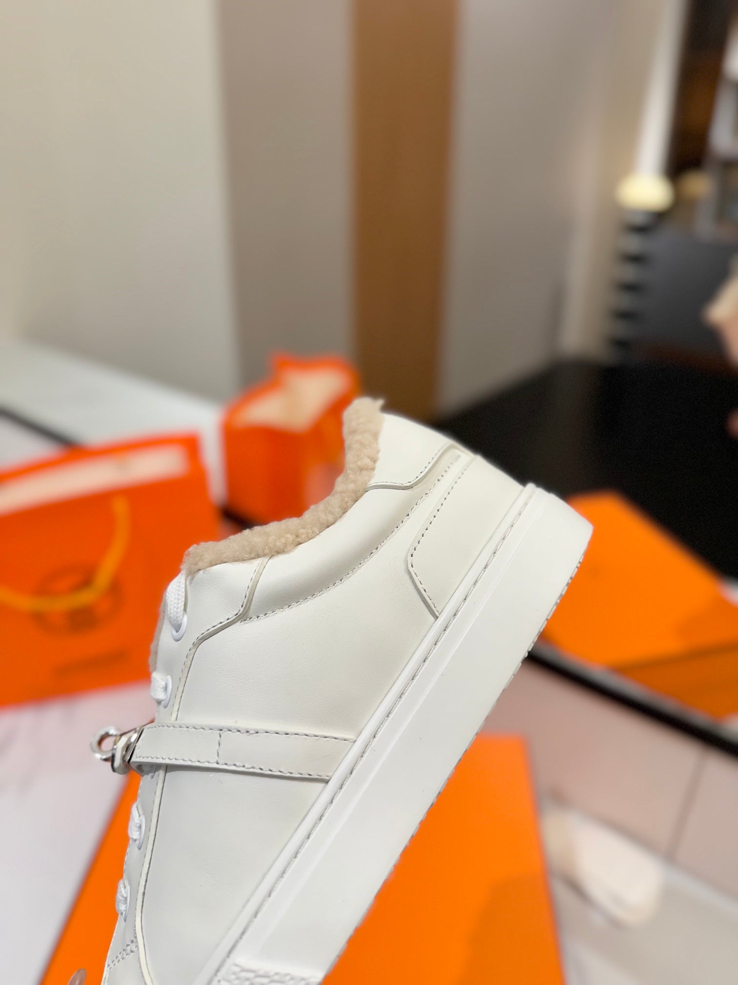 HM Day Sneaker White With Wool Lining Cowhide 983056