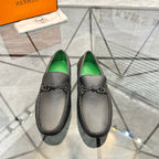 HM Men's Alessandro Loafer Black Green Cowhide 697694
