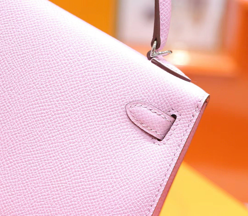 HM Mini Kelly 19cm Pink Epsom Silver Hardware