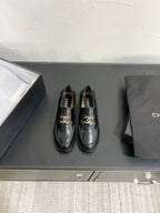 CC Moccasins Glossy Black Calfskin 949655