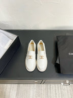 CC Moccasins Glossy White Calfskin 949656