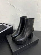 CC Short Boots 95mm In BLack Plain Lambskin 949658