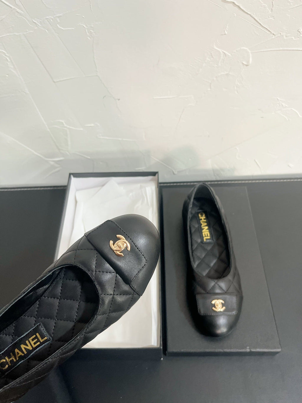 CC Ballet Flats In Black Quilted Lambskin 949712