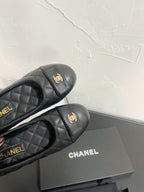 CC Ballet Flats In Black Quilted Lambskin 949712