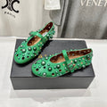 ALAIA PEARL MARY JANE SHOES IN EMERALD GREEN LAMBSKIN
