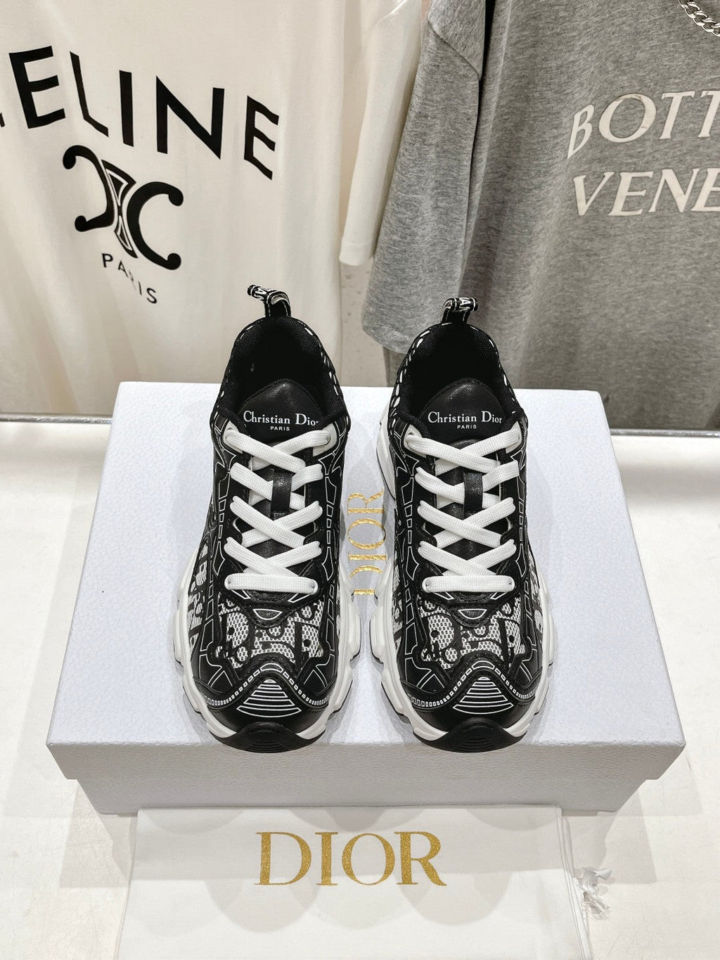CD Vibe Sneaker Black Polyester Mesh Fabric And Cowhide