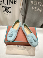 dot sole walk mocassin cloud blue suede